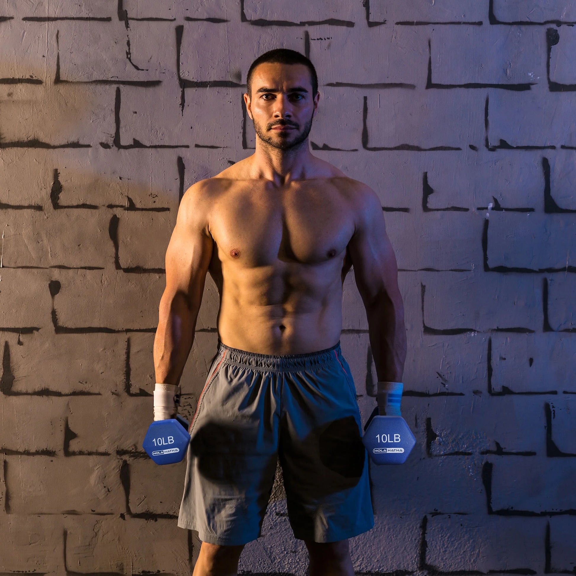 5, 10, and 15 Lb Neoprene Dumbbell Free Hand Weight Set & Rack